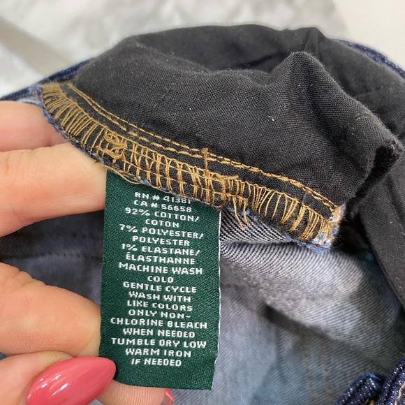 Lauren Ralph Lauren Premier Straight Indigo Denim Jeans Size 16W - Picture 9 of 10